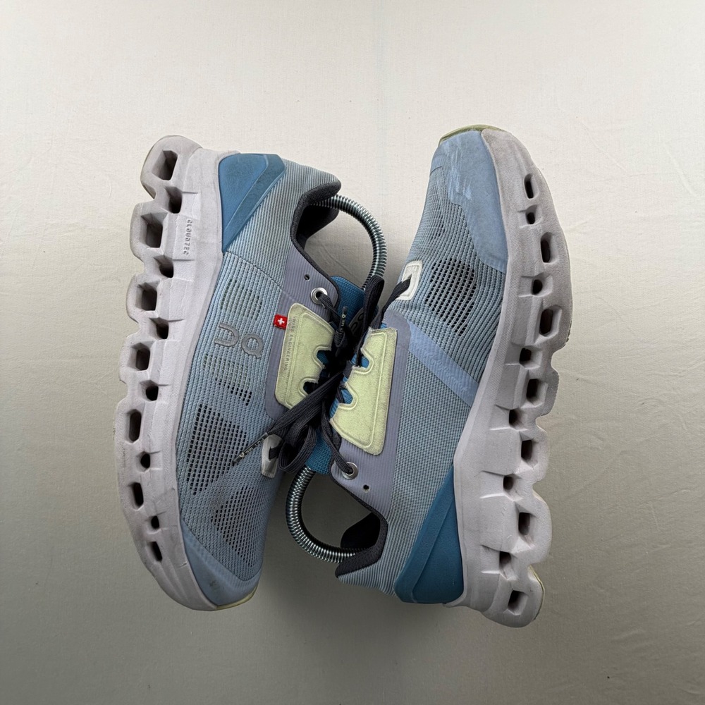 On Cloudstratus Running Shoes Blue Lime Green Women's Size 8Road Sneakers
